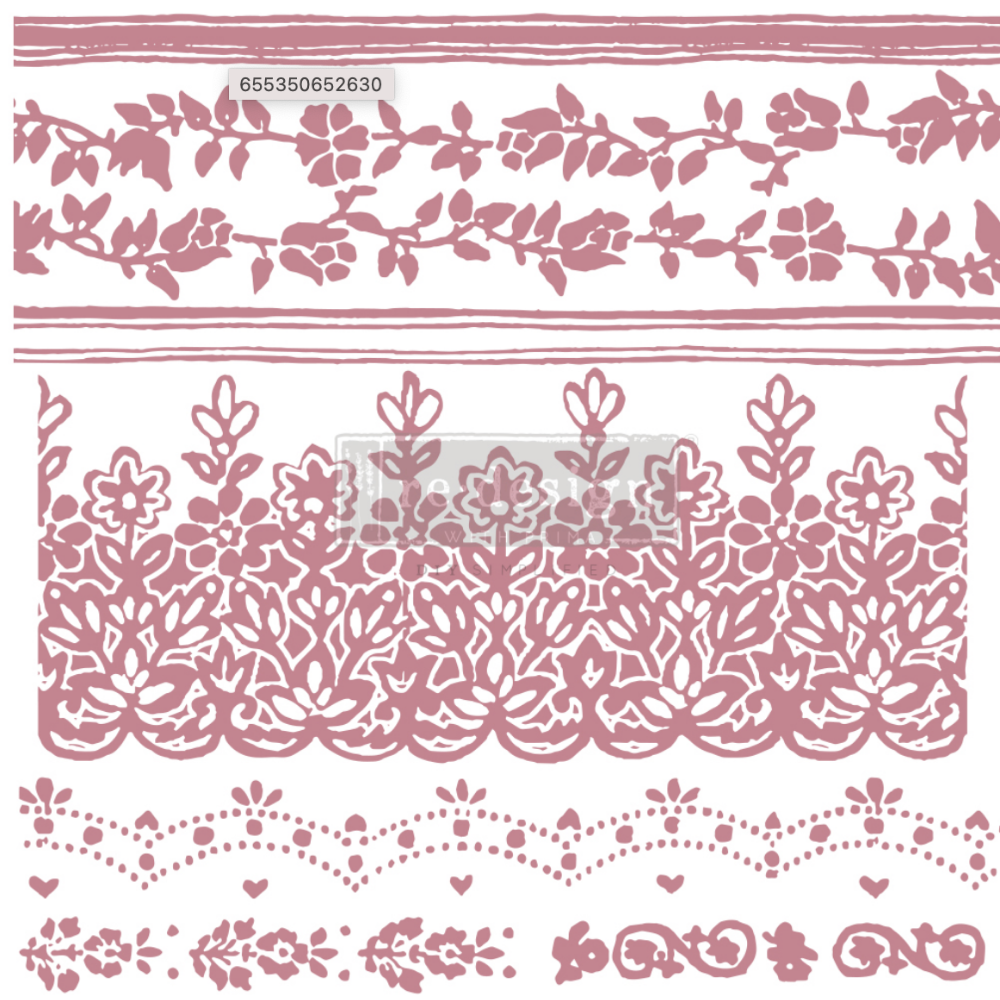 Decor Stamp - FLORAL BORDERS – 12″X12″-Levee Art Gallery
