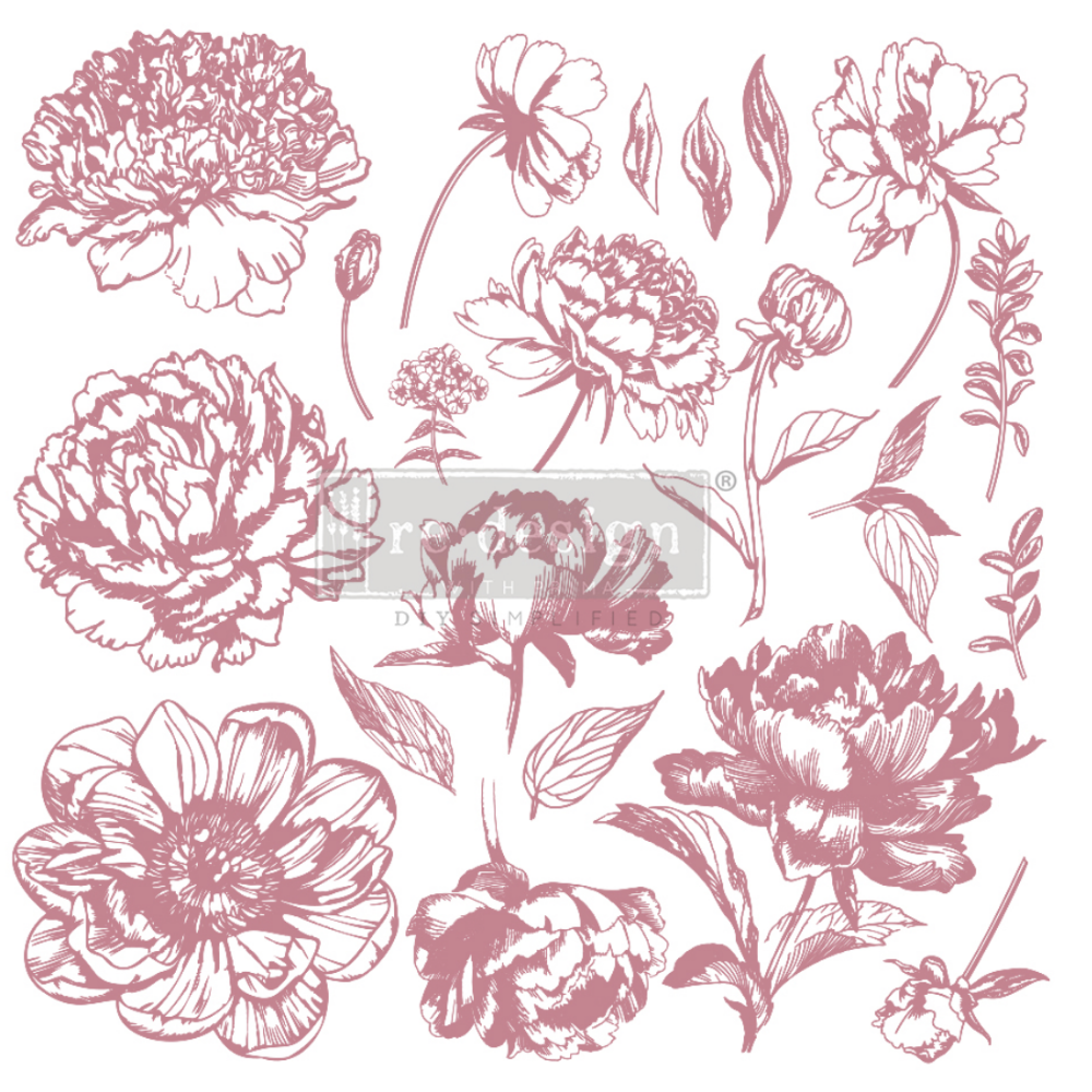 Decor Stamp - LINEAR FLORAL – 12×12 CLEAR-Levee Art Gallery
